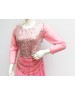 GreenDot - Pink Fancy Net Frock with Belt - Stitched